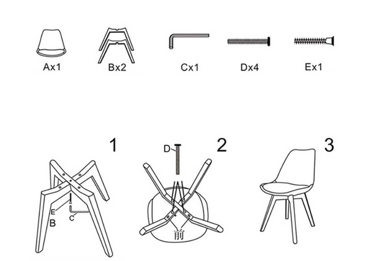 Ghế ăn, ghế cafe Eames chair: gỗ du Nhật Bản hình ảnh 3